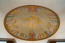 Maaningan kirkko, kattomaalaus